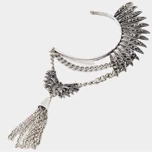 Free People Birds of a Feather Cocktail Earring Cuff Boho Silver NWT